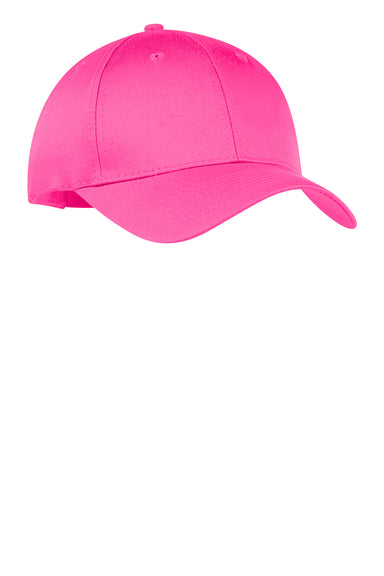 Port & Company YCP80 Twill Hat Neon Pink Front