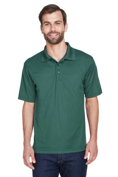UltraClub 8210 Mens Cool & Dry Moisture Wicking Short Sleeve Polo Shirt Forest Green Front