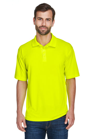 UltraClub 8210 Mens Cool & Dry Moisture Wicking Short Sleeve Polo Shirt Bright Yellow Front