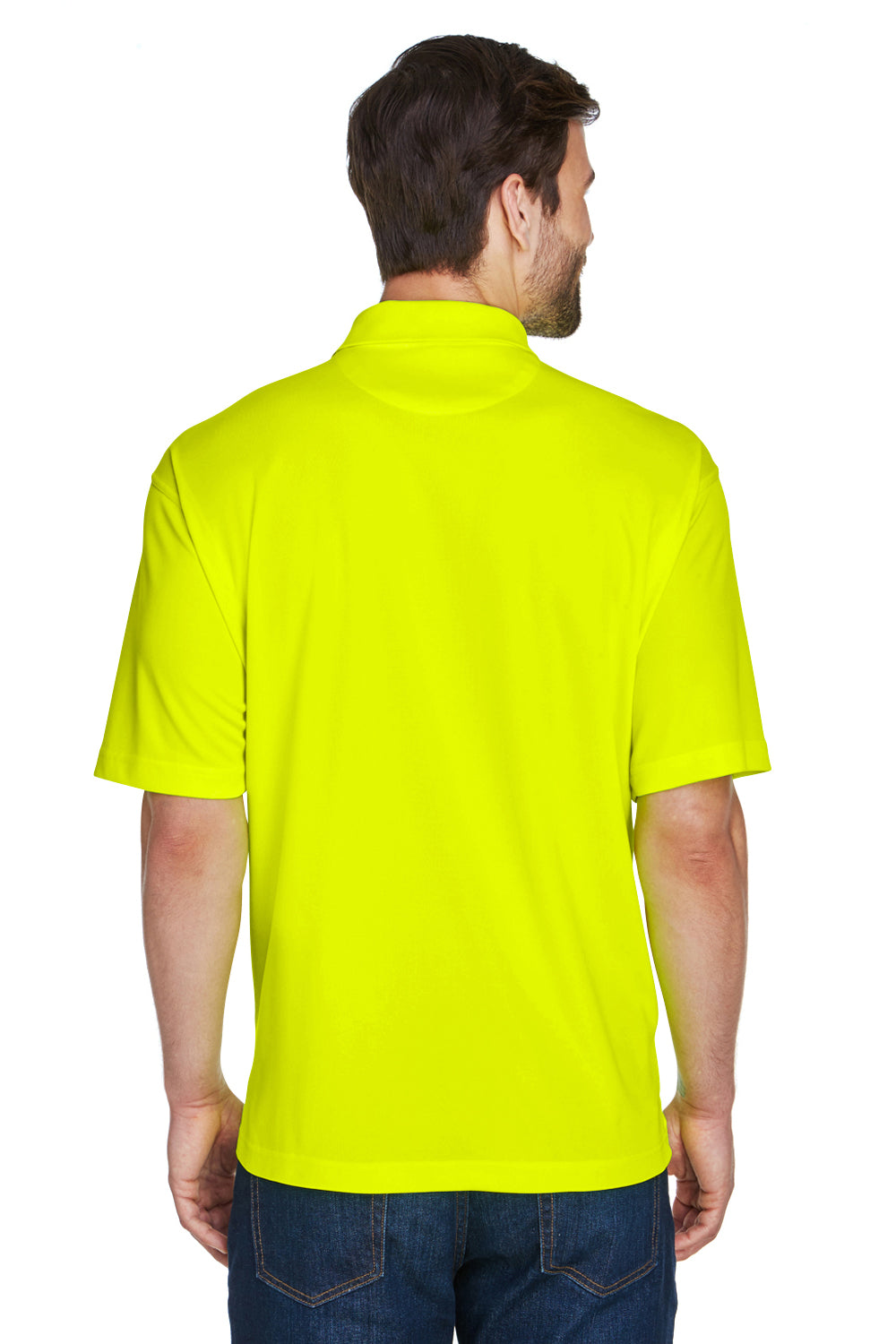 UltraClub 8210 Mens Cool & Dry Moisture Wicking Short Sleeve Polo Shirt Bright Yellow Back