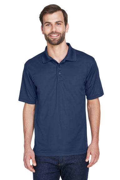 UltraClub 8210 Mens Cool & Dry Moisture Wicking Short Sleeve Polo Shirt Navy Blue Front