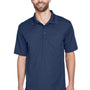 UltraClub Mens Cool & Dry Moisture Wicking Short Sleeve Polo Shirt - Navy Blue