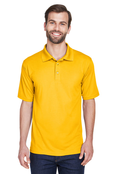 UltraClub 8210 Mens Cool & Dry Moisture Wicking Short Sleeve Polo Shirt Gold Front