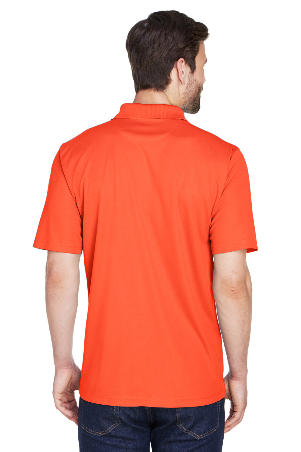 UltraClub 8210 Mens Cool & Dry Moisture Wicking Short Sleeve Polo Shirt Orange Back