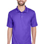 UltraClub Mens Cool & Dry Moisture Wicking Short Sleeve Polo Shirt - Purple