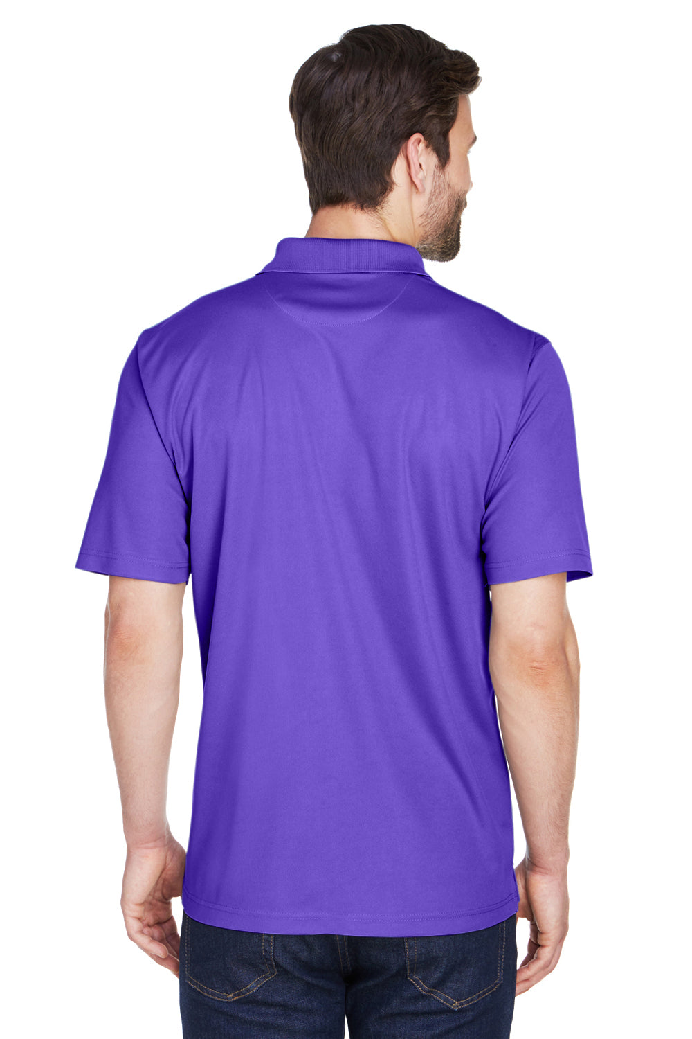 UltraClub 8210 Mens Cool & Dry Moisture Wicking Short Sleeve Polo Shirt Purple Back
