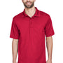 UltraClub Mens Cool & Dry Moisture Wicking Short Sleeve Polo Shirt - Cardinal Red