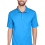 UltraClub Mens Cool & Dry Moisture Wicking Short Sleeve Polo Shirt - Coast Blue
