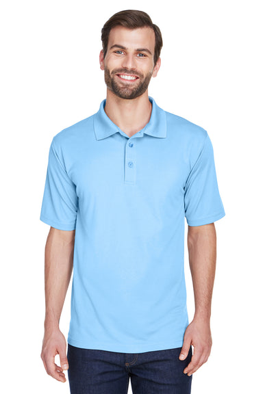 UltraClub 8210 Mens Cool & Dry Moisture Wicking Short Sleeve Polo Shirt Columbia Blue Front