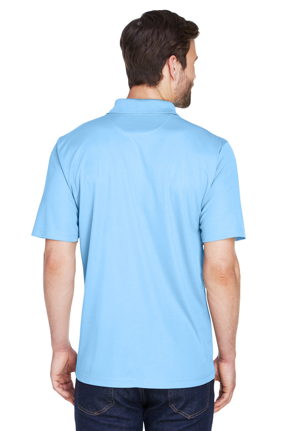 UltraClub 8210 Mens Cool & Dry Moisture Wicking Short Sleeve Polo Shirt Columbia Blue Back