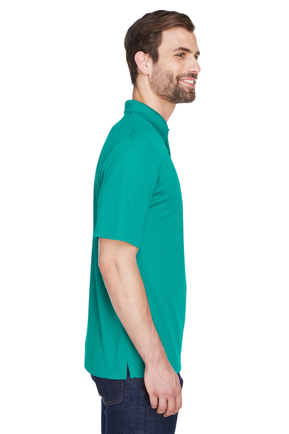 UltraClub 8210 Mens Cool & Dry Moisture Wicking Short Sleeve Polo Shirt Jade Green Side