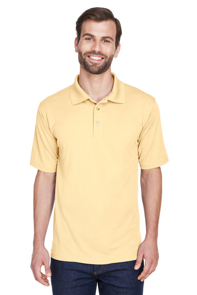 UltraClub 8210 Mens Cool & Dry Moisture Wicking Short Sleeve Polo Shirt Yellow Haze Front