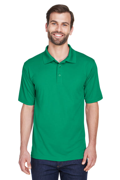 UltraClub 8210 Mens Cool & Dry Moisture Wicking Short Sleeve Polo Shirt Kelly Green Front