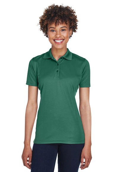 UltraClub 8210L Womens Cool & Dry Moisture Wicking Short Sleeve Polo Shirt Forest Green Front