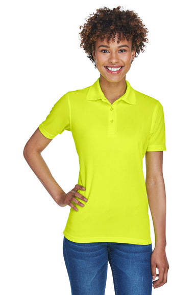 UltraClub 8210L Womens Cool & Dry Moisture Wicking Short Sleeve Polo Shirt Bright Yellow Front