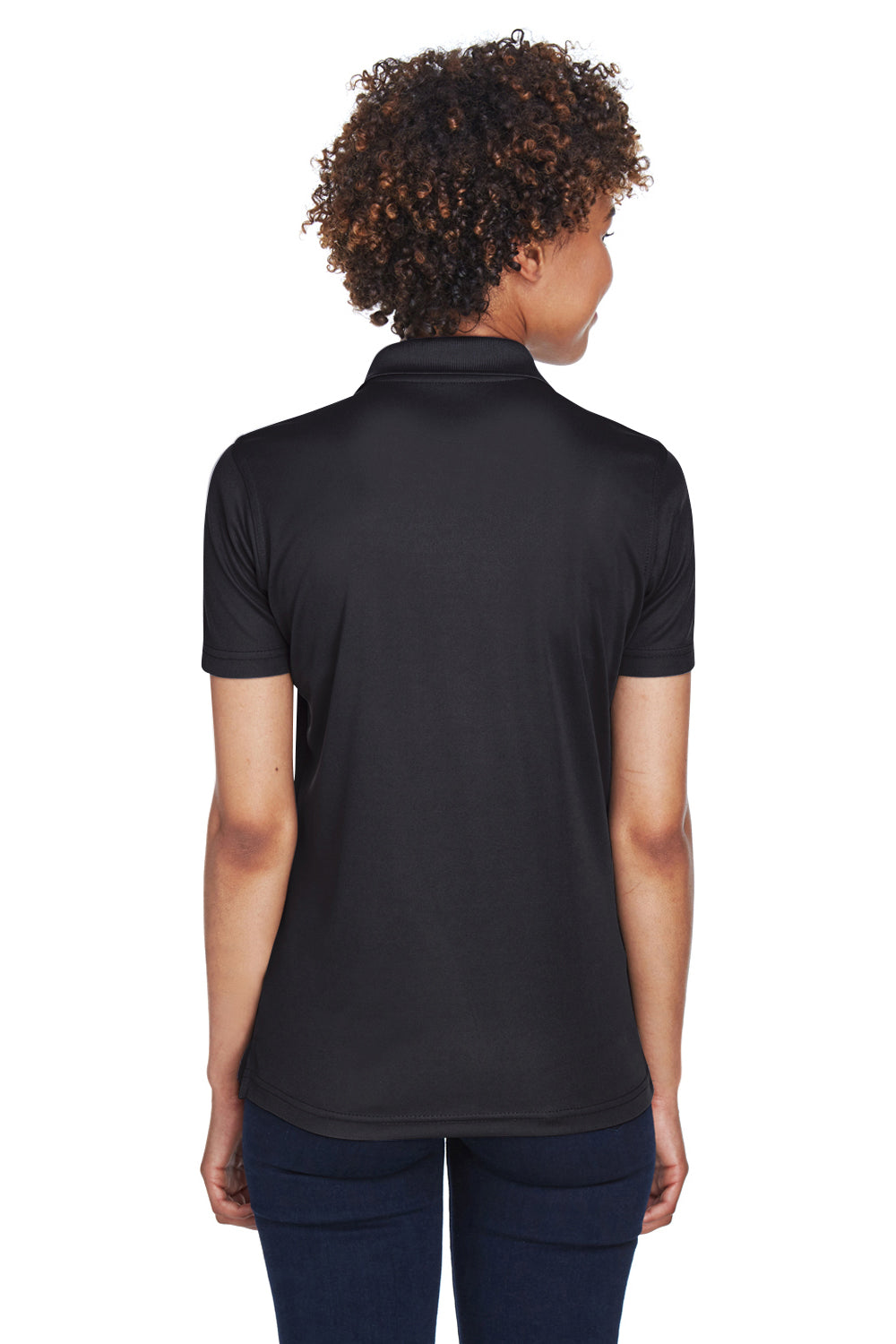 UltraClub 8210L Womens Cool & Dry Moisture Wicking Short Sleeve Polo Shirt Black Back
