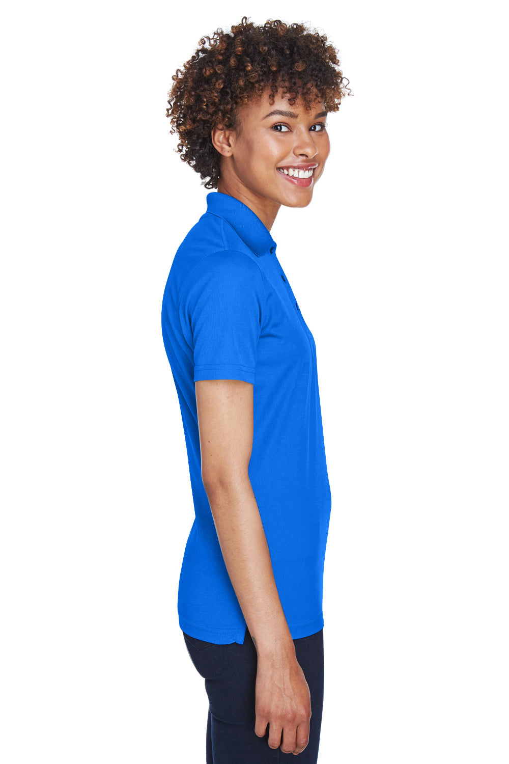 UltraClub 8210L Womens Cool & Dry Moisture Wicking Short Sleeve Polo Shirt Royal Blue Side