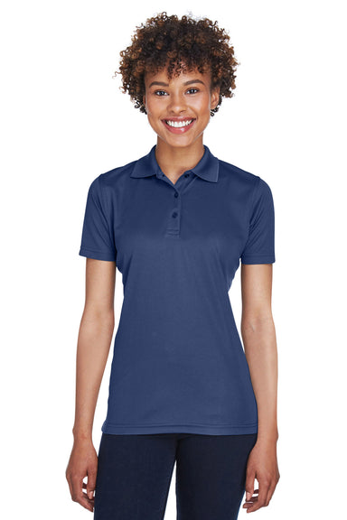UltraClub 8210L Womens Cool & Dry Moisture Wicking Short Sleeve Polo Shirt Navy Blue Front