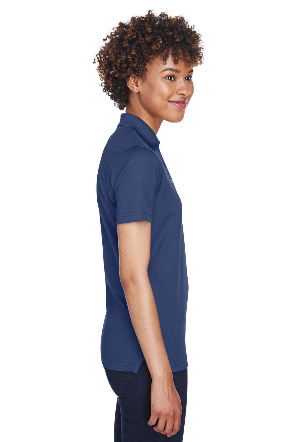UltraClub 8210L Womens Cool & Dry Moisture Wicking Short Sleeve Polo Shirt Navy Blue Side