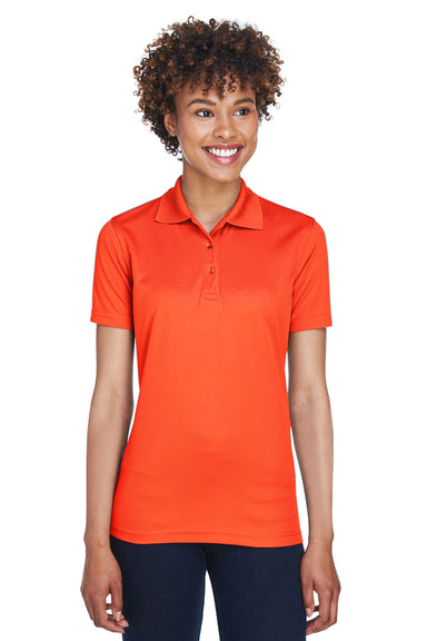 UltraClub 8210L Womens Cool & Dry Moisture Wicking Short Sleeve Polo Shirt Orange Front