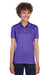 UltraClub 8210L Womens Cool & Dry Moisture Wicking Short Sleeve Polo Shirt Purple Front