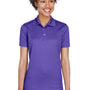 UltraClub Womens Cool & Dry Moisture Wicking Short Sleeve Polo Shirt - Purple