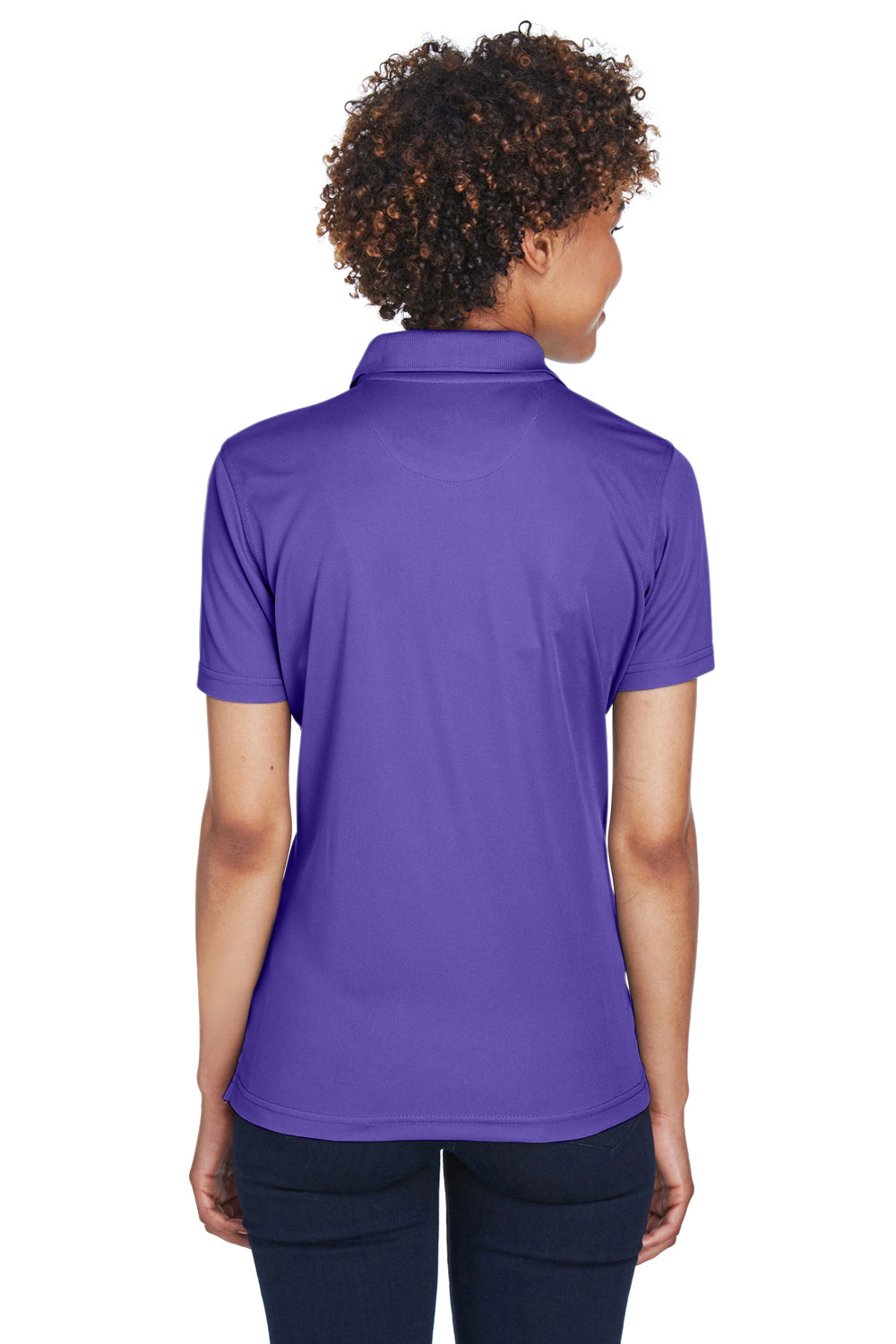 UltraClub 8210L Womens Cool & Dry Moisture Wicking Short Sleeve Polo Shirt Purple Back