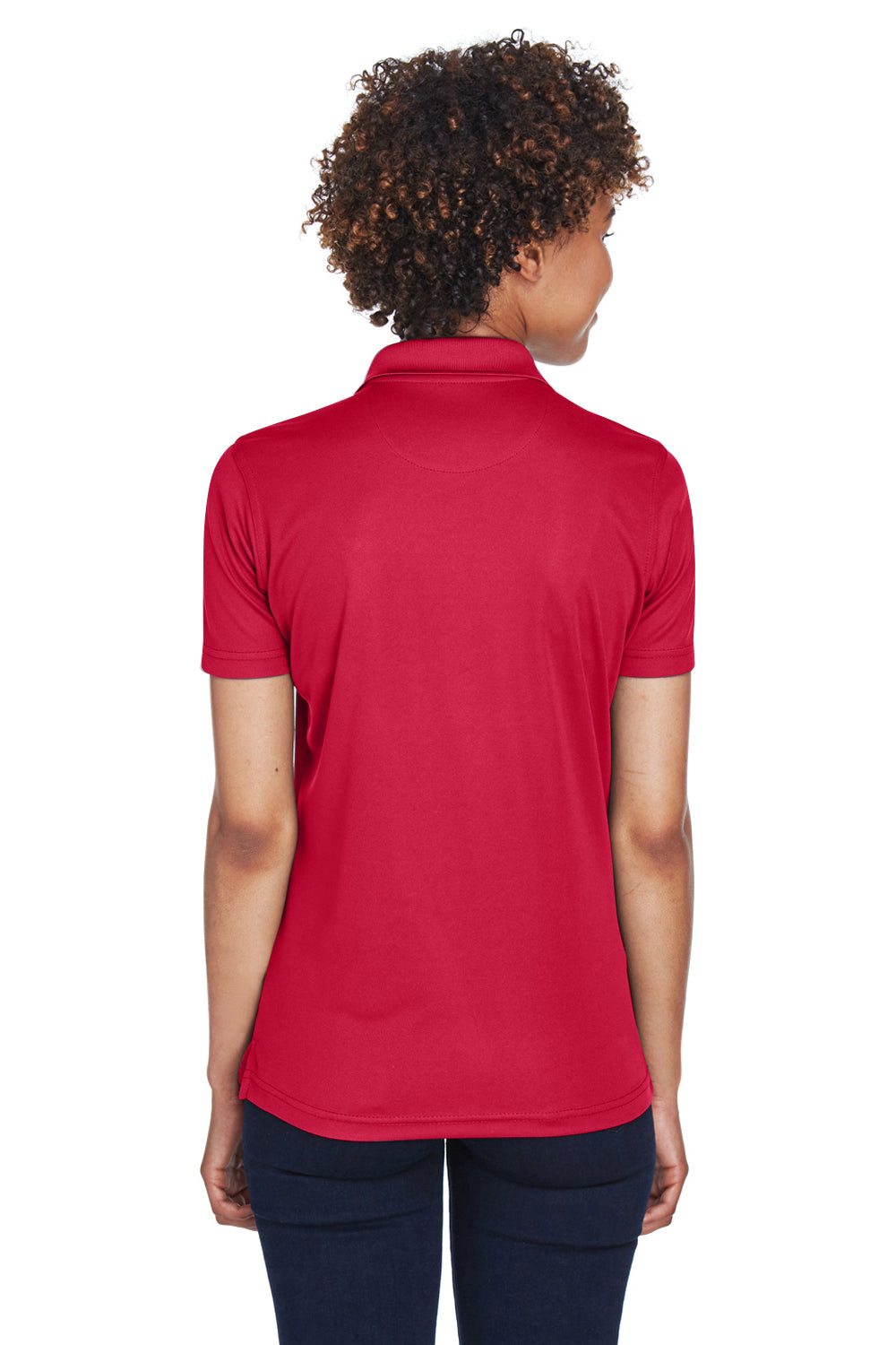 UltraClub 8210L Womens Cool & Dry Moisture Wicking Short Sleeve Polo Shirt Cardinal Red Back