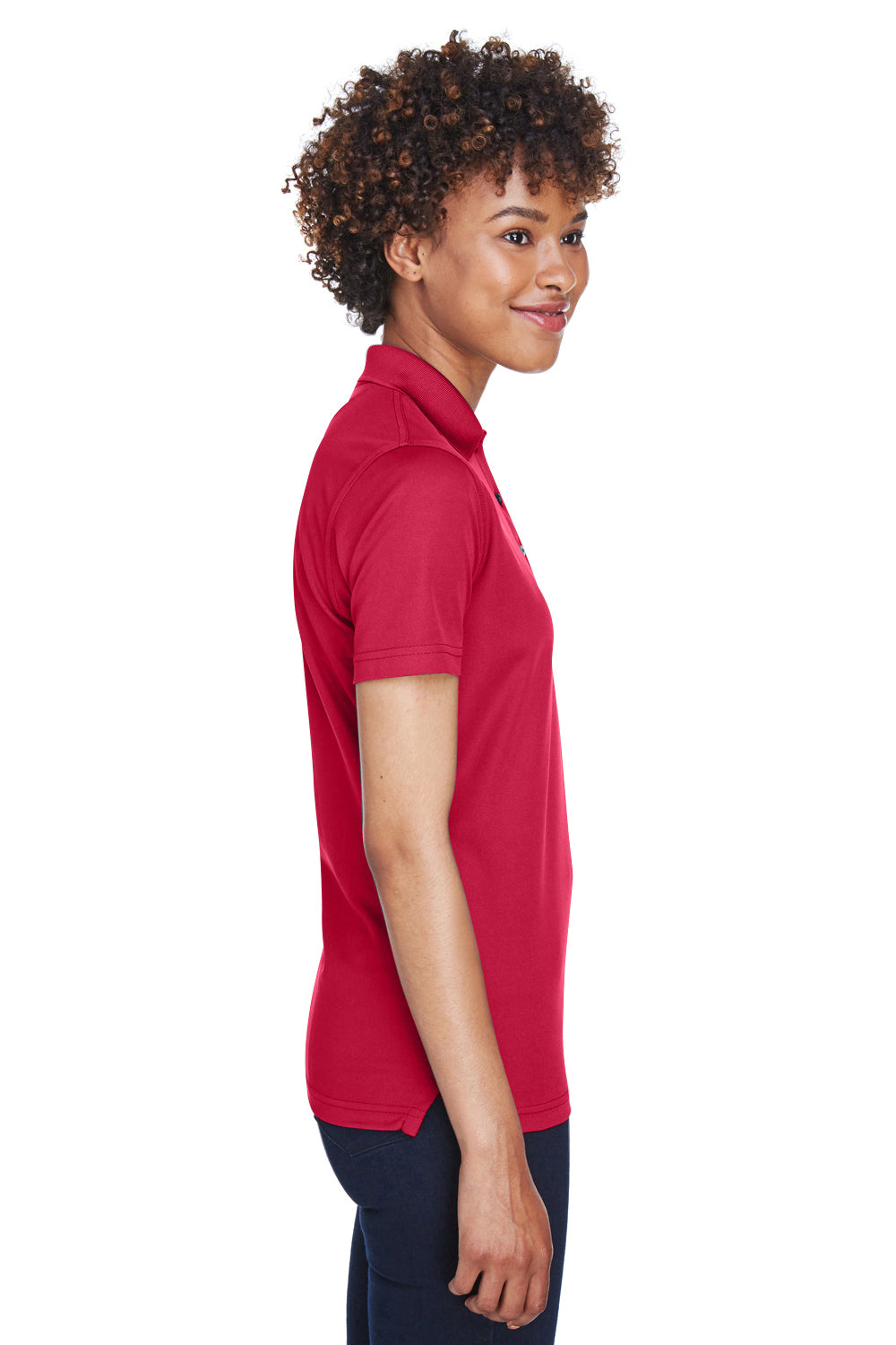 UltraClub 8210L Womens Cool & Dry Moisture Wicking Short Sleeve Polo Shirt Cardinal Red Side