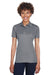 UltraClub 8210L Womens Cool & Dry Moisture Wicking Short Sleeve Polo Shirt Charcoal Grey Front