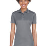 UltraClub Womens Cool & Dry Moisture Wicking Short Sleeve Polo Shirt - Charcoal Grey