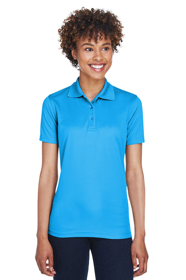UltraClub 8210L Womens Cool & Dry Moisture Wicking Short Sleeve Polo Shirt Coast Blue Front