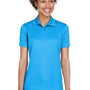 UltraClub Womens Cool & Dry Moisture Wicking Short Sleeve Polo Shirt - Coast Blue