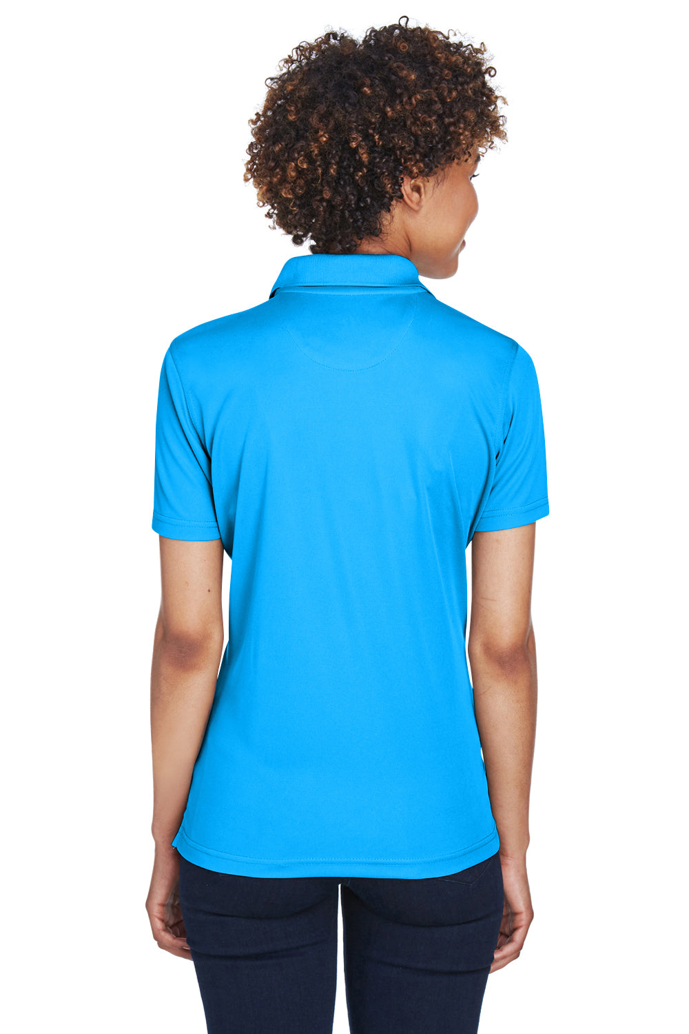 UltraClub 8210L Womens Cool & Dry Moisture Wicking Short Sleeve Polo Shirt Coast Blue Back
