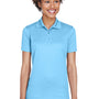 UltraClub Womens Cool & Dry Moisture Wicking Short Sleeve Polo Shirt - Columbia Blue
