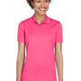 UltraClub Womens Cool & Dry Moisture Wicking Short Sleeve Polo Shirt - Heliconia Pink
