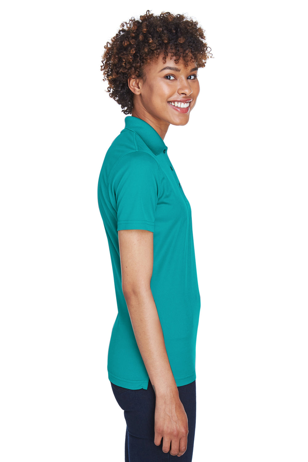 UltraClub 8210L Womens Cool & Dry Moisture Wicking Short Sleeve Polo Shirt Jade Green Side