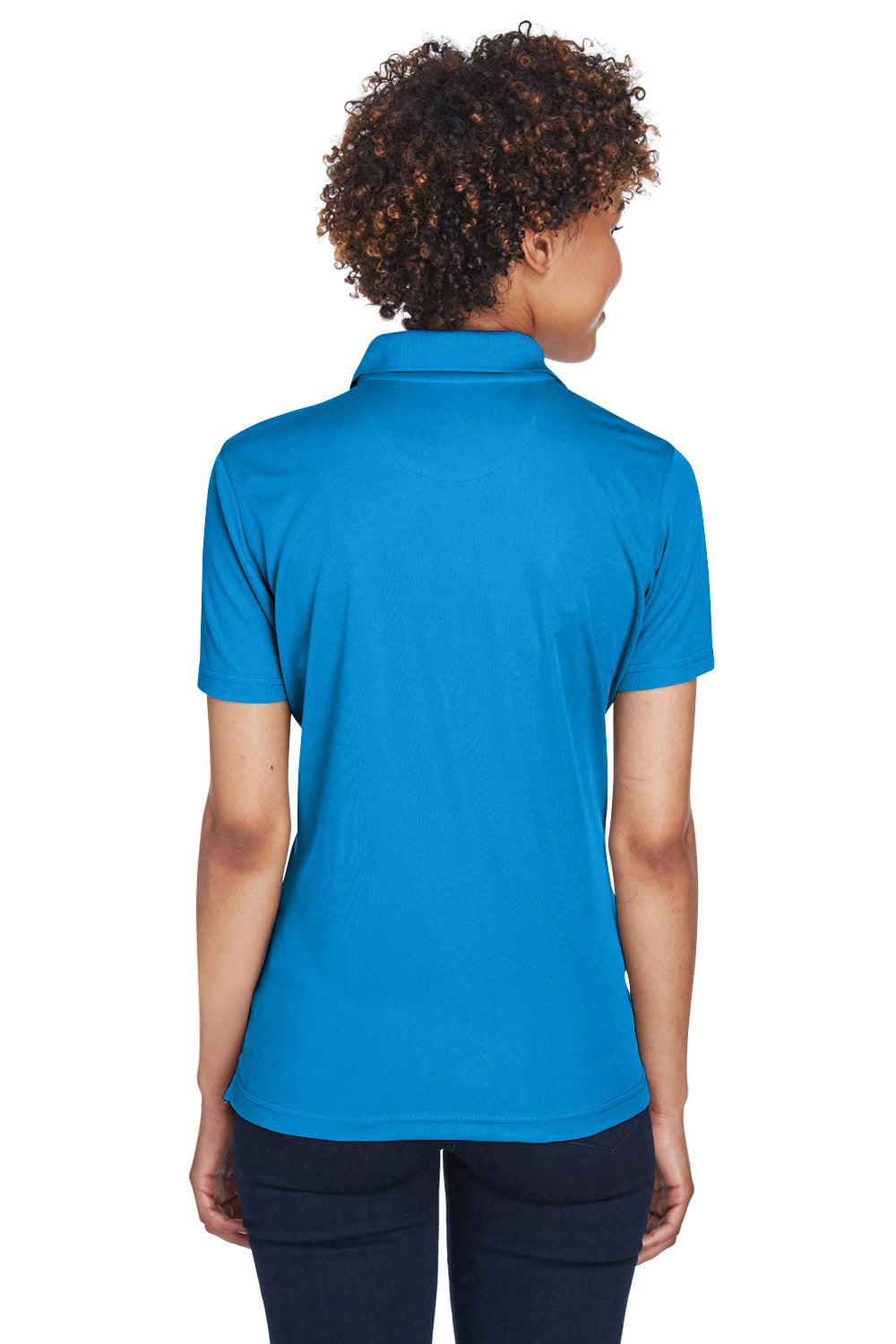 UltraClub 8210L Womens Cool & Dry Moisture Wicking Short Sleeve Polo Shirt Pacific Blue Back