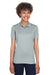 UltraClub 8210L Womens Cool & Dry Moisture Wicking Short Sleeve Polo Shirt Silver Grey Front