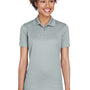 UltraClub Womens Cool & Dry Moisture Wicking Short Sleeve Polo Shirt - Silver Grey