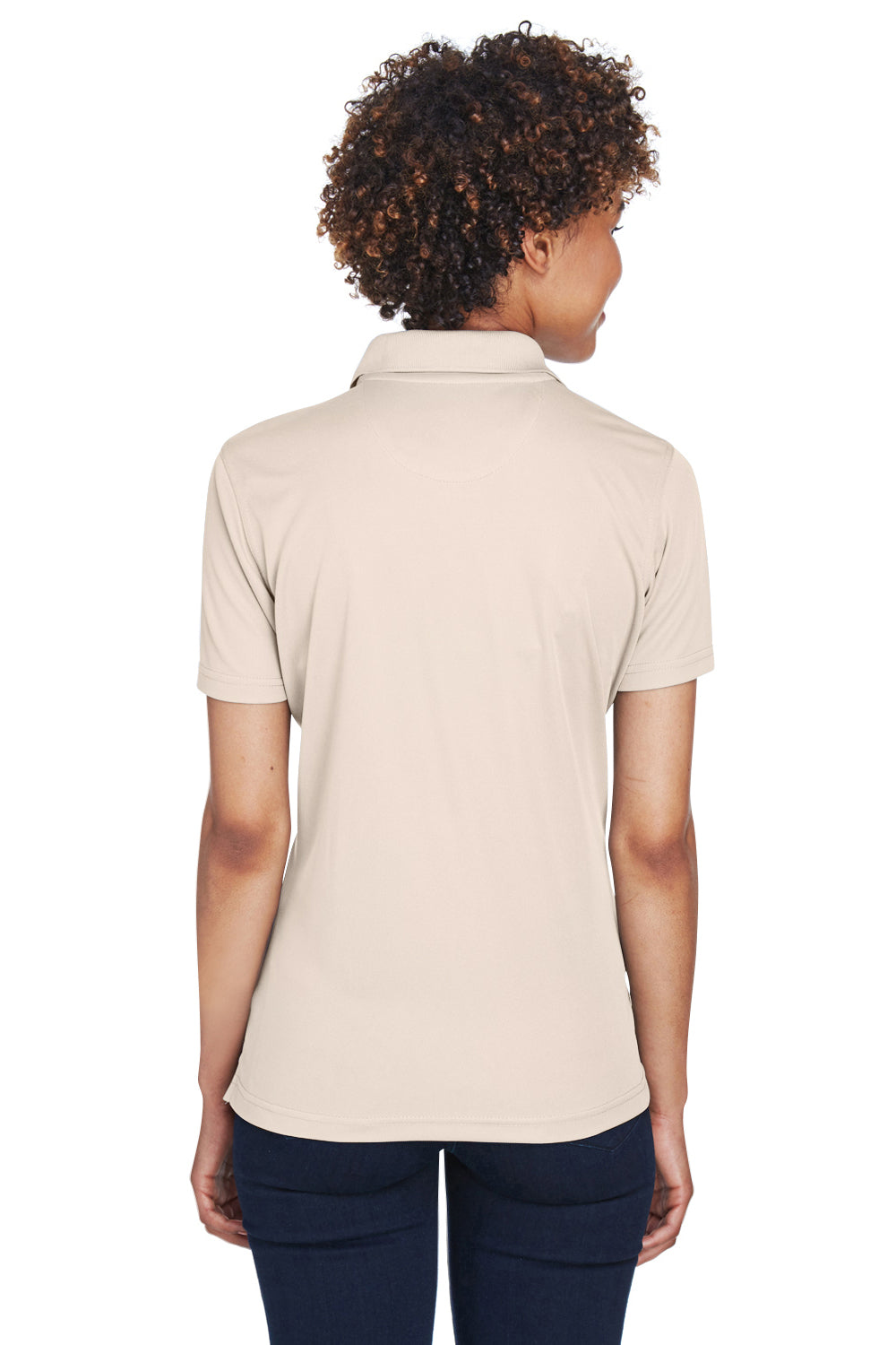 UltraClub 8210L Womens Cool & Dry Moisture Wicking Short Sleeve Polo Shirt Stone Brown Back