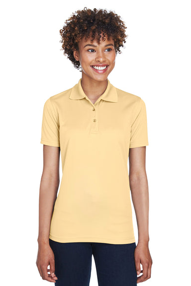 UltraClub 8210L Womens Cool & Dry Moisture Wicking Short Sleeve Polo Shirt Yellow Haze Front