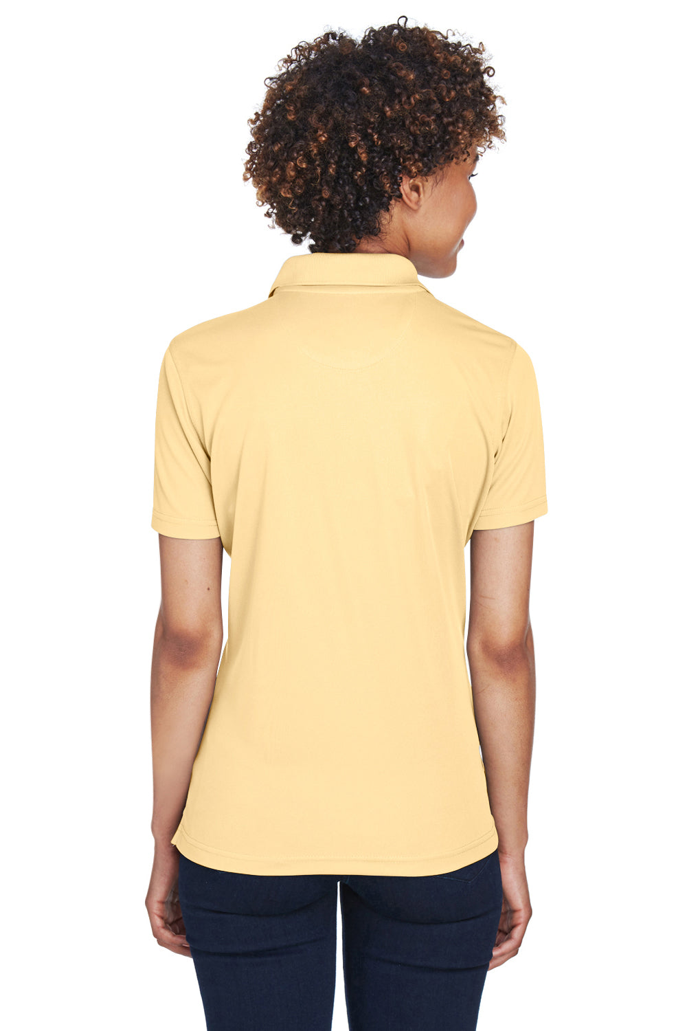 UltraClub 8210L Womens Cool & Dry Moisture Wicking Short Sleeve Polo Shirt Yellow Haze Back