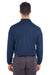 UltraClub 8210LS Mens Cool & Dry Moisture Wicking Long Sleeve Polo Shirt Navy Blue Back
