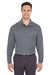 UltraClub 8210LS Mens Cool & Dry Moisture Wicking Long Sleeve Polo Shirt Charcoal Grey Front