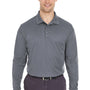 UltraClub Mens Cool & Dry Moisture Wicking Long Sleeve Polo Shirt - Charcoal Grey