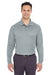 UltraClub 8210LS Mens Cool & Dry Moisture Wicking Long Sleeve Polo Shirt Silver Grey Front