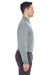 UltraClub 8210LS Mens Cool & Dry Moisture Wicking Long Sleeve Polo Shirt Silver Grey Side