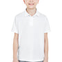 UltraClub Youth Cool & Dry Moisture Wicking Short Sleeve Polo Shirt - White