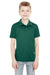 UltraClub 8210Y Youth Cool & Dry Moisture Wicking Short Sleeve Polo Shirt Forest Green Front